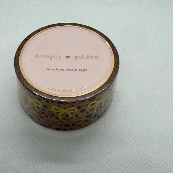 Simply Gilded Cheetah Print Bow Washi Tape Set - Picture 2 of 2